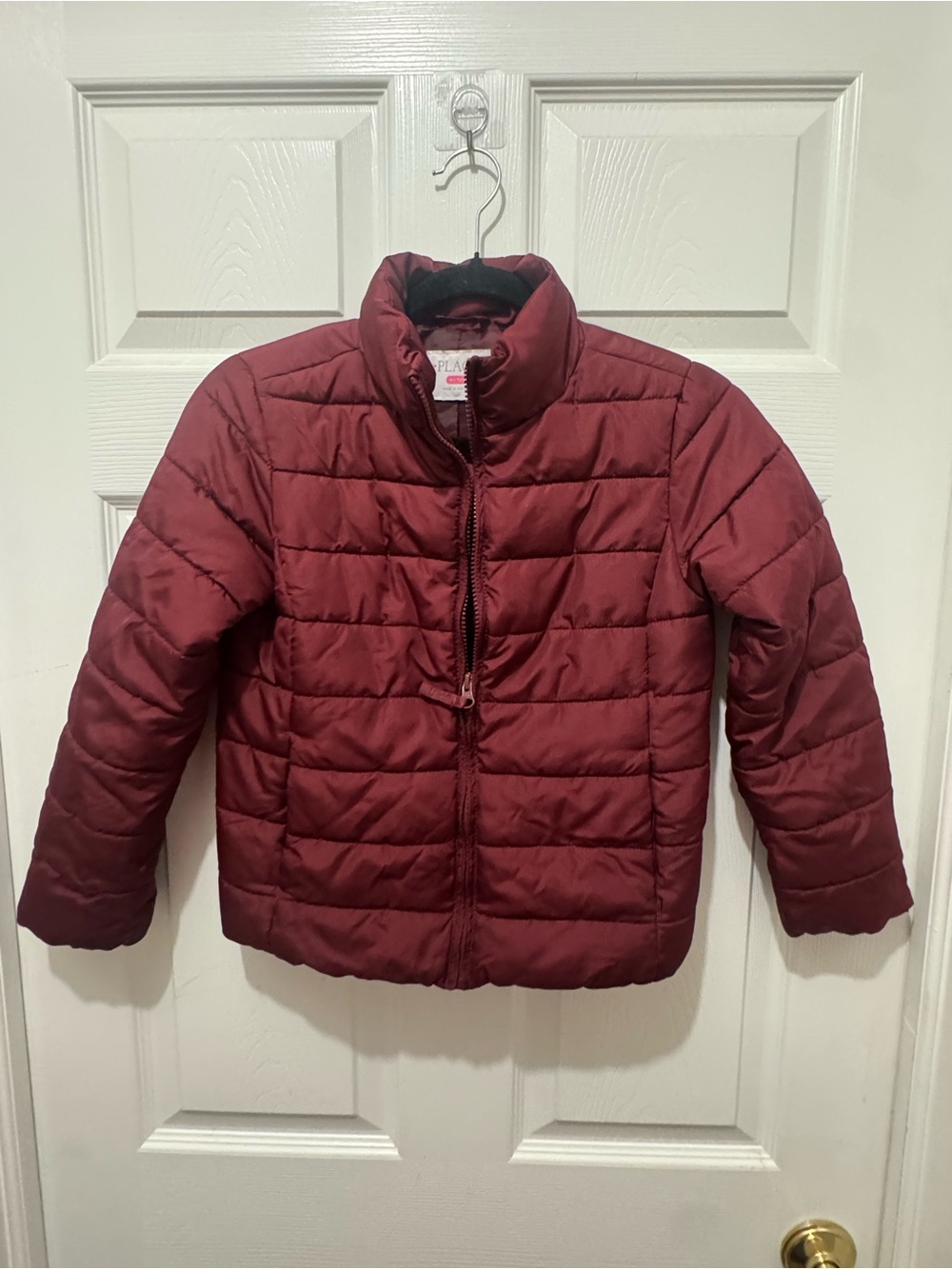 Childrens place Kids Burgundy Puffer Jacket - Lightweight Warmth sz 7/8